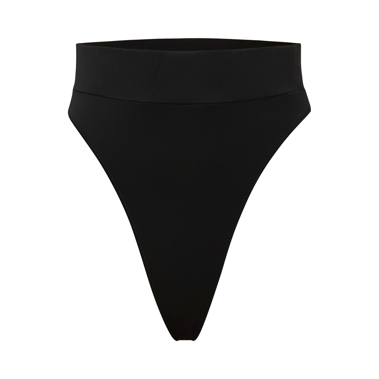 Black High-Waisted Thong Bottoms